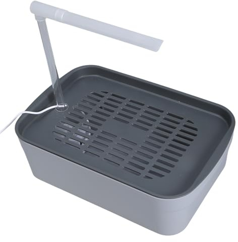 Pocoiau Lavabo eléctrico con alimentación USB para loros con fácil control de flujos de agua para pájaros pequeños a grandes, uso diario, casa de baño grande para periquitos
