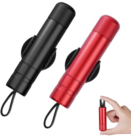URAQT Martillo de Emergencia Coche, 2 en 1 Rompe Cristales y Cinturones, Herramienta Rompecristales,Martillo Rompecristales de Emergencia Portátil para Automóviles, SUV, Autobuses(Negro+Rojo)
