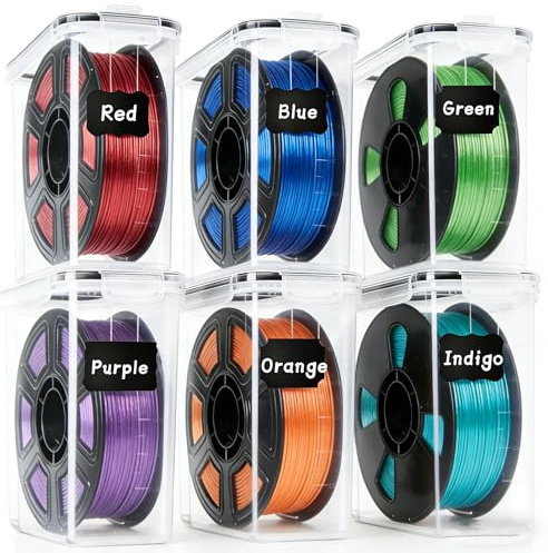 6 Pack Filament Storage Box, Filaments Dryer Box, Filaments Container | Portable Filament Storage with Airtight Lid for 3D Printing Filaments Sealing and Protection, 4.0L Waterproof&Dustproof