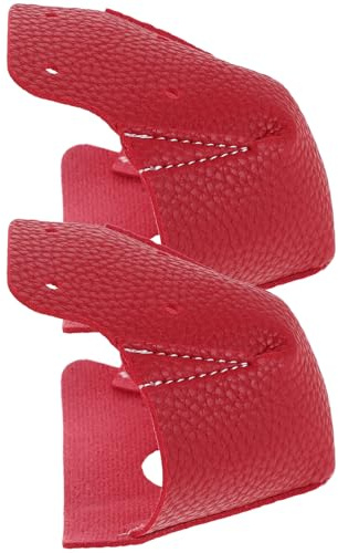 MOTHNUR Lot de 2 Embouts de Protection Amovibles en PU Rouge pour Patins à roulettes et Hockey sur Glace, Couvre-Orteils Résistants Anti-Rayures, Accessoires de Patinage pour Usage