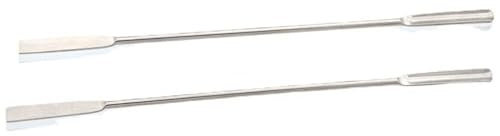Espátula de Laboratorio Micro Doble Extremo, 18 cm Cuchara de Acero Inoxidable con Extremos Plano y en U(2)
