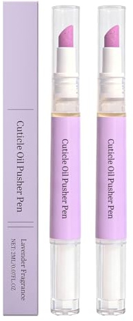 JHAZUN 2 Pièces Nail Care Pen,2 En 1 Stylo À Huile Pour Cuticules,Cuticle Oil Pusher Pen For Nails, Dissolvant Pen Pour Cuticules Avec Céramique Pointe Pour Ongles Secs Craquelés