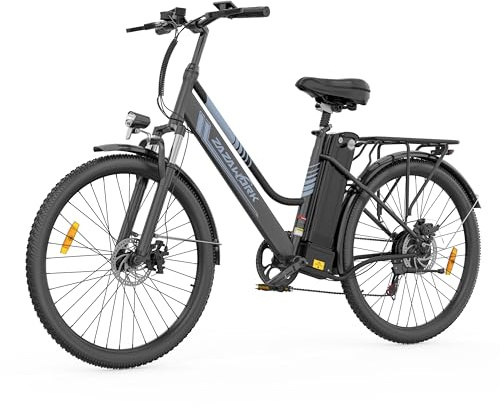 CHEEVALRY TIGUOWISH E-Bike 26 Zoll mit 100-120KM Reichweite, 250W E-Bike Damen Herren, 36V20AH Akku & 7 Gang, Elektrofahrrad mit LED-Display, Federung & 120KG Belastung für Stadt