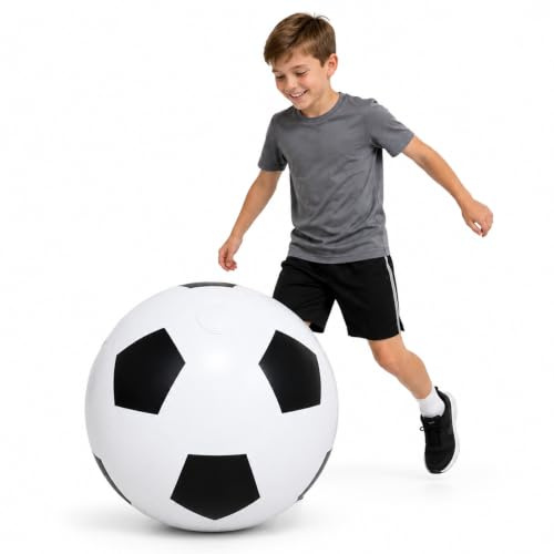 ACTOYS XXL Fußball 60 cm, Aufblasbarer Spielball für Garten Strand Outdoor | XXL Fußball, Aufblasbarer Spielball, Fußball Gummi, Garten,Strand Outdoor für Weihnachten, Halloween und andere Feiertage.