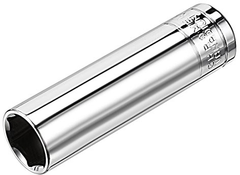 sourcing map 1/2 Inch Drive 16mm 6-Point Deep Socket, Metric, Cr-V, 78mm Length