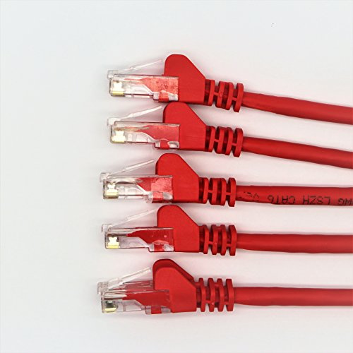 RGB Networks Ltd 5-Pack 1.0m RJ45 Cat 6 Ethernet Patch LAN Network Cable (5-Colour Bundle) - R1300A (1.0, Red)
