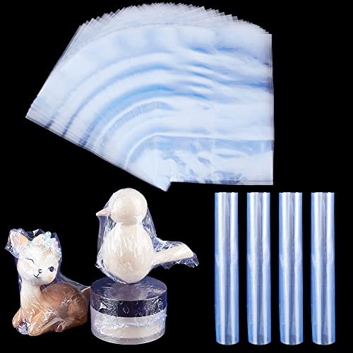 PandaHall 200 Stück 4.7x7 Zoll PVC Schrumpfbeutel, Klarer Versiegelungsfilm Für Badebomben Seifen Flaschen Kekse Basteln DIY Selbstgemachte Geschenke