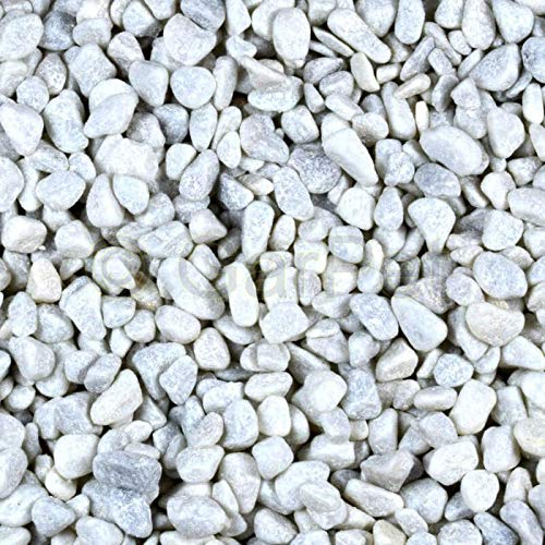 Kieselsteine Garten Zierkies 7-15 mm 25 kg Aquarium Kies Carrara Weiß Marmorkies Dekostein Gabion Steinteppich Zierstein Weiß