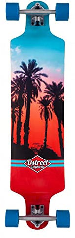 D-Street Professionelles Longboard Drop Down Hawaiian 40' Mehrfarbig