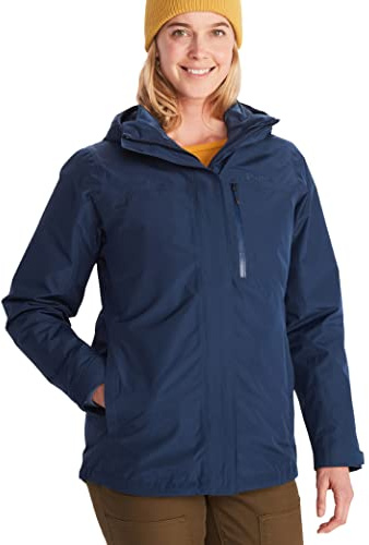 MARMOT Women's Ramble Component Jacket - 3-in-1 Waterproof Shell with Hood and Breathable Polartec Fleece Liner, Arctic Navy, Small