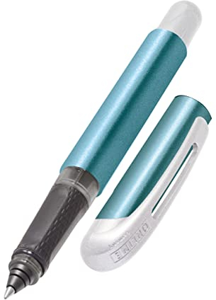 Online Tintenpatronen-Rollerball College Metallic Blue, Rollerball für Rechtshänder & Linkshänder, ergonomisches Griffstück, hochwertiger Roller-Ball, Standard-Tintenpatronen, inkl. Kombipatrone blau