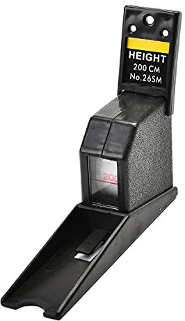 Heyiarbeit Höhenmesser, 200 cm, Schwarz, zur Wandmontage, Messlatte