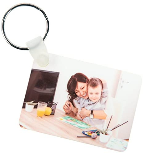Porte-Clef Rectangle en Aluminium avec Photo – Porte Clef imprimé Recto et Verso – Porte-clés Rectangle personnalisé avec 2 Faces Personnalisables