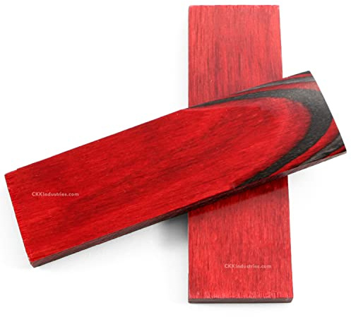 EZSMITH Dymalux Handle Scale Set - (Layered) - (Apple Jack) - (Red/Charcoal) - (5.0 x 1.5 x 0.250) - Custom Handle Material