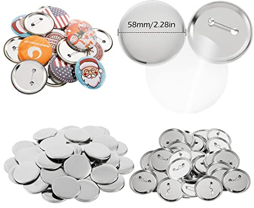 Dyna-living 200 Stück Buttons Selber Machen (58mm/2.28in)