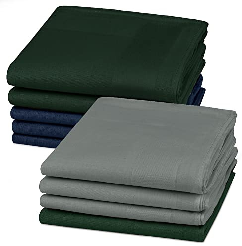 Aomig Taschentücher Stoff, 9 Stück Baumwolle Stofftaschentücher im Set, Traditionelle Taschentücher Herren und Damen Handkerchief, Wiederverwendbar Herrentaschentücher, 40cm x 40cm(C)