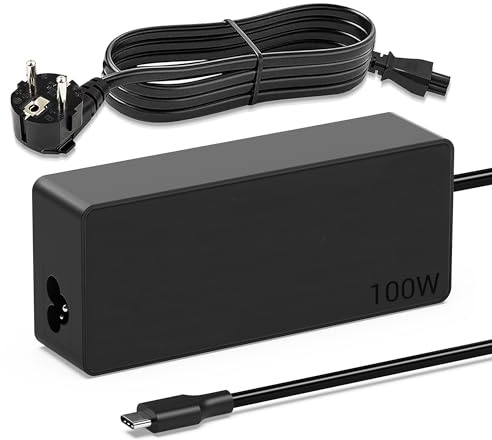 100W USB C Netzteil Typ C Laptop Ladegerät für 90W 65W 45W USB-C Ladekabel | Kompatibel mit MacBook, Lenovo, ThinkPad, Surface Pro 9, ASUS, Huawei, HP, Dell, Samsung, Acer, Chromebooks