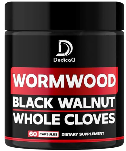 DEDICAD 1500mg Wormwood Capsules with Black Walnut & Cloves - Artemisia Annua Supplement for Immunity - 60 Vegan Capsules