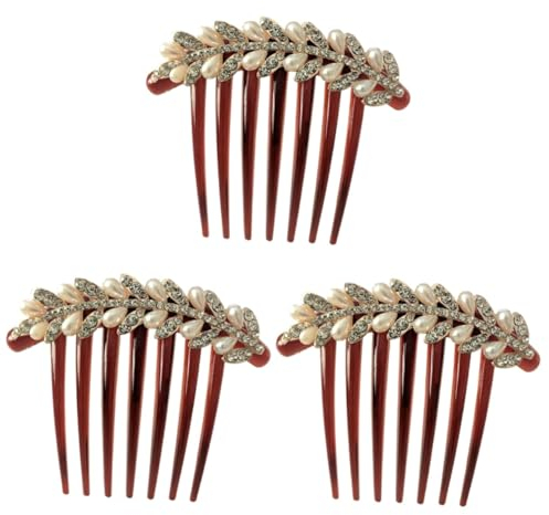 Beavorty 3stücke Antiker Haarkamm Mit Perlen Und Strass Eleganter Brautschmuck Für Hochzeiten Vintage Haaraccessoire Für Damen Für Festliche Anlässe Und Hochsteckfrisuren