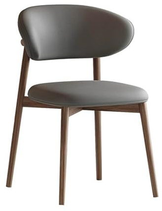 Leomix Set mit 2 Esszimmerstühlen aus PU-Leder, Mid-Century Modern Esszimmerstühle, Beistellstuhl ohne Armlehnen mit Holzbeinen, für Zuhause, Bistro, Café,C