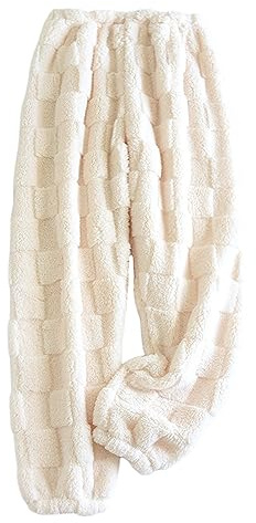 LKRSEEF Ample Bas De Pyjama Femme Pilou Pilou Hiver Chic Jogging Élastique Flanelle Polaire Pantalon Pyjama Intérieur Chaud Pantalon Polaire Molleton Fille Vêtements De Nuit Surdimensionné