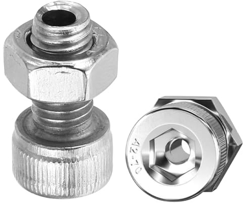 PATIKIL M8x16mm Hexagone Douille Vis, 2 Ensemble Cylindrique Creux Boulon Écrou Trousse Lampe Filetage Vis Traversant Trou Fixations, 304 Inox Acier