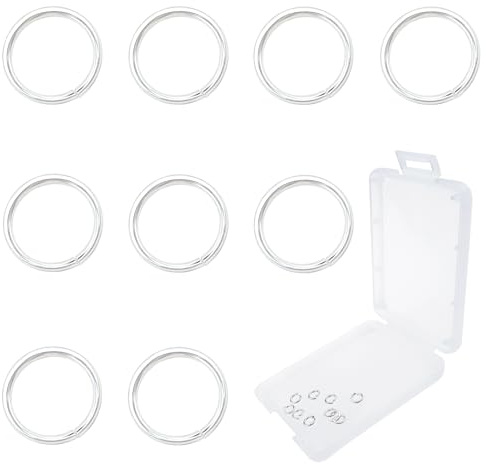 TOAOB 10 Stück 925 Sterling Silver Jump Ringe Spaltringe Silber 4mm Kettenringe Biegeringe mit Ring Öffner für Halsketten Armband DIY Schmuckherstellung
