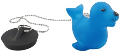 Fellflying Bath Plug Stopper for Tub,Cartoon Drain Plug with Chain - Drain Stopper Plug for Bathroom Kitchen Washbasin, Rubber Floating Bath Tub Stopper