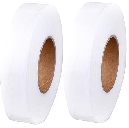 TOPPERFUN Ruban Adhésif Double Face Thermocollant 2,5 Cm Pour Couture Tissu Non Tissé, 2 Rouleaux Blancs, Accessoires Vestimentaires Pour Couture Maison, Repassage Rapide, Usage Textile