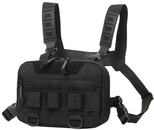 Huyeruie Fliegenfischen Brusttasche, Angelweste, Rucksack, Oxford-Tuch-Brusttasche, Outdoor-Lauf-Brusttasche für Herren, multifunktionale Westentasche, leichtes Brust-Rig für Männer und