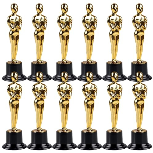 SUNOYA Personalisierbarer Pokal, 12 Stück Fußball-Trophäen, Plastik-Statuetten, Mini-Kunststoffpokale, Individuell Gestaltbare Trophäen für Fußball, Sportauszeichnungen und Preisverleihungen