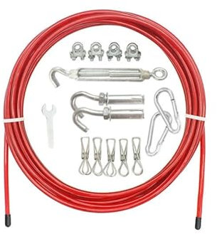 Drahtseil Ein komplettes Set, Durchmesser 5 mm, PVC-Kunststoff beschichtetes Edelstahl-Drahtseil, Kabel, Wäscheleine, Traubendraht(3 meters)