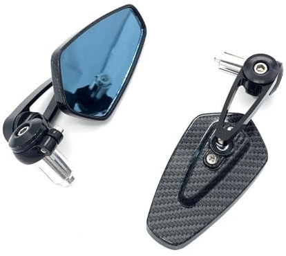 Lenkerendenspiegel Für Z125 Pro Z650 Z750 Z800 Z900 Z1000 ER6N ER6 Motorradspiegel 7/8 22 Mm Lenkerendseitenrückspiegel Motorrad Rückspiegel(Black)