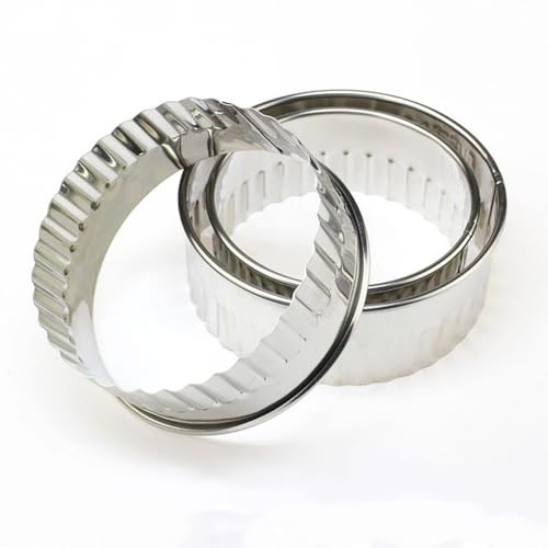 Concept4u Pastry Cutters Cookie Cutters Pastry Cutter Moulds for Scone, Mince Pie, Tarts, Mini Quiches, Dough at Home Baking, Cake Decorating Cooking & Dining Bakeware (Tin Plate, Silver)