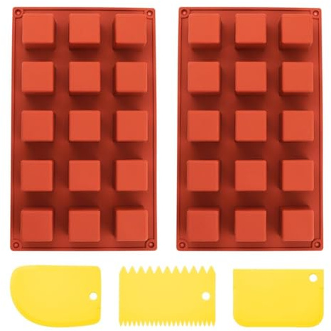 2 Moldes Cuadrados De Silicona Y 3 Raspadores, Molde Multiusos Para Hornear, Molde Para Pasteles, Molde Para Chocolate, Molde Para Cubitos De Hielo