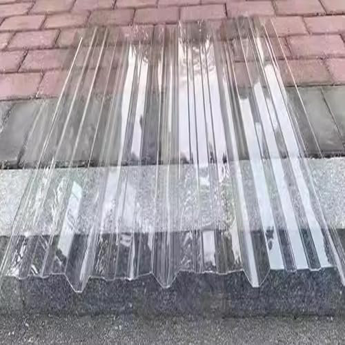 Bitumen wellplatten,Stumme Wellbahn Dachbleche,Dachplatten,UV-Beständige Gewächshausplatten,Regensichere Schuppenplatte,FRP-Tageslichtplatten,Ersatzplatten,1,2mm dick, 1/3/5/7 Stück(1 Pcs,0.9x1m/35x39
