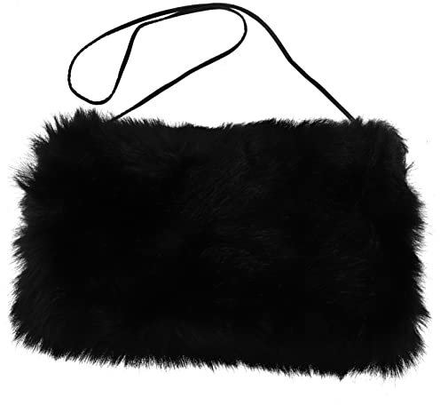 GAROZATION Handwärmer Muff Aus Kunstpelz Tragbarer Winter Handschutz Hängender Wärmetasche Damen Handwärmertasche Kuscheliger Armwärmer Für Kalte Tage