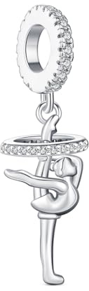 S925 Silber Drehender Ballett Charm Anhänger für Pandora Armbände Frauen | Charm Anhänger Tänzerin Geeignet für Frauen Halskette als Geschenke Für Tochter, Enkelin, Nichte, Geburtstag Freunden