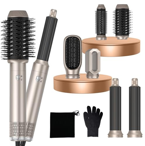 Atopskins Air styler 6 in 1 Hairstyler mit 200 Millions lonen Föhnbürste Warmluftbürste Haartrockner Lockenstab, Glättbürste, Airstyler Haarstyler, Geben Sie dem Haar Volumen, Glätten, Locken