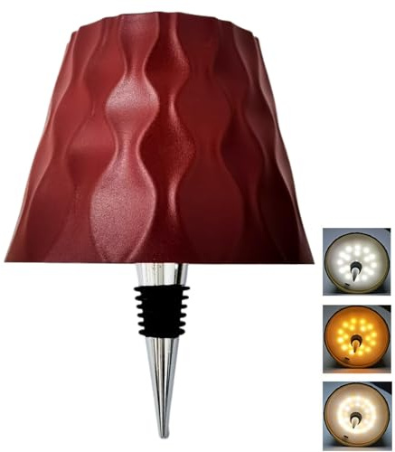 Lampada a LED ricaricabile senza fili per bottiglie di alcool, 3 colori, lampada da tavolo dimmerabile con controllo touch per bar, ristoranti, camere da letto ed esterno