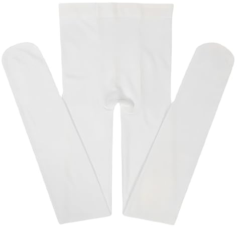 Disnace Mallas de Ballet Blancas- Medias de Danza Clásica Opaque 80D para Baile de Niña y Mujer (Clases, Escenario & Exámenes) (FR/ES, Letras, Talla única, Regular, Regular, L:100-130CM)