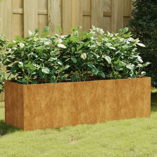 AJJHUUKI Prato & Giardino-Giardinaggio-Vasi & Fioriere-Giardino Aiuola Sopraelevata 120x40x40 cm Acciaio Corten