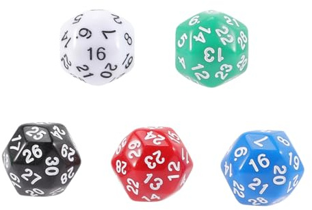 FIXOSHEE Dadi Irregolari Multi-faccia in Acrilico 30 Lati 5 Pezzi Per Giochi Da Tavolo e Feste Giocattolo Educativo Per Ragazzo Ragazza