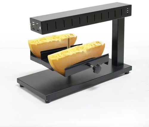 KOOTEN Raclette Cheese Melter Commercial Electric 2 Sink Cheese Wheel Maker Multi-Function Cheese Warmer Machine Height and Angle Adjustable(Dual Bracket)