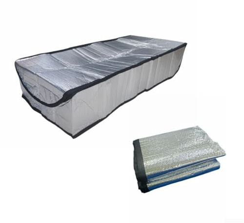 Protector térmico para puerta de ático y escalera, barrera térmica de aluminio que reduce la pérdida de calor, protección contra el polvo, se adapta a 138 x 63,5 x 28 cm