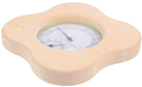 Yardenfun Termoigrometro per Sauna in Legno Massello Resistente Alte Temperature Design Anti-Esplosione Misura umidità e Temperatura Interna Accessorio Multifunzionale per Sauna