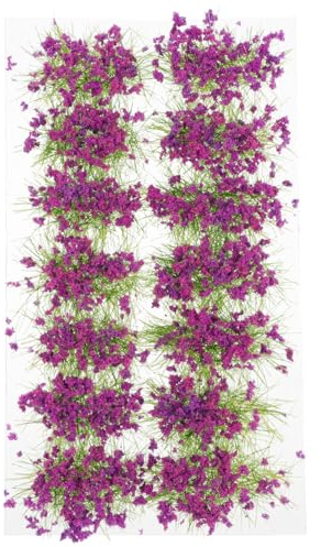 Toyvian Racimo de Flores Miniatura para Modelo de Construcción Material de Escenografía al Aire Libre en Color Púrpura Grupo de Vegetación Floral y Césped para Decoración de Paisajes y