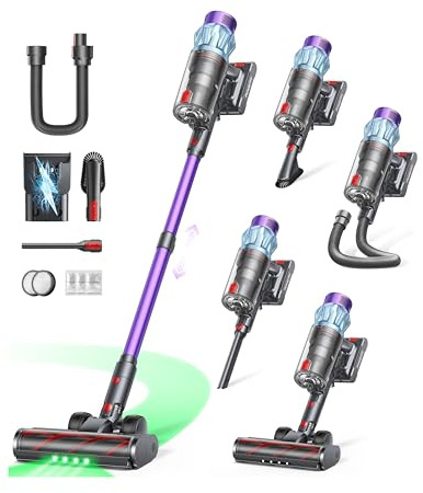 Cordless Vacuum Cleaner 70Mins/650W/55KPA, Stick Vacuum Cleaners for Home