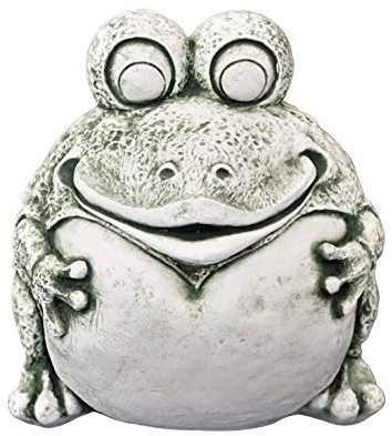 gartendekoparadies.de Grenouille amusante en pierre - Hauteur : 25 cm - 12 kg - Résistante au gel - Pour l'extérieur - Gris