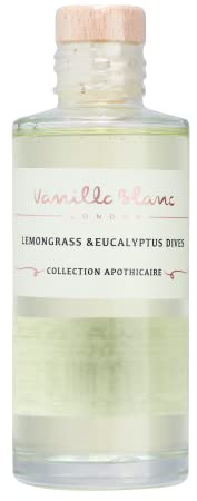 Vanilla Blanc Nachfüllpackung aus natürlichem Kork für Duftlampen und Potpourris, Duftstäbchen für ätherische Öle, 100 ml (Zitronengras & Eukalyptus-Tauch)